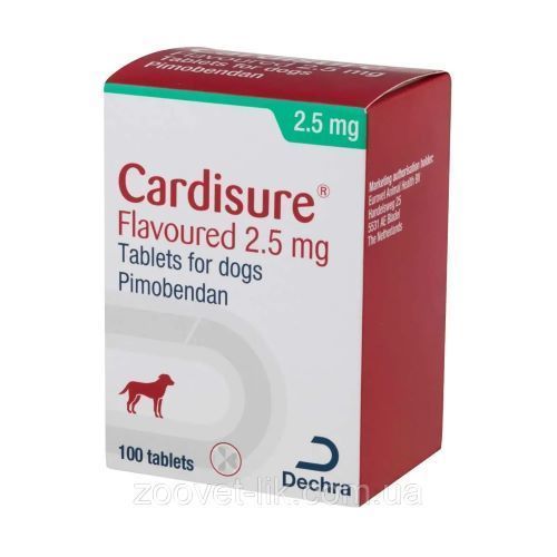 Кардішур 2,5 мг, (Cardisure 2,5 mg) 10 таблеток для лікування серцевої недостатності у собак 00007 фото