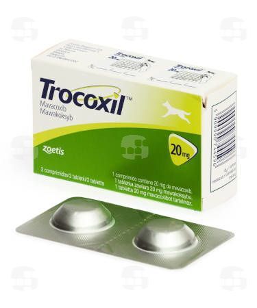 Трококсил 20 мг, (Trocoxil 20 mg) протизапальний нестероїдний препарат для собак, 2 таблетки 00072 фото