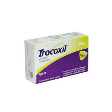 Трококсил 95 мг, (Trocoxil 95 mg) протизапальний нестероїдний препарат для собак, 2 таблетки 00075 фото