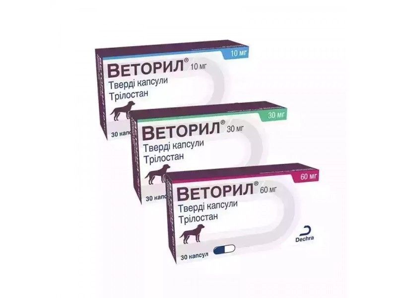 Веторил 30 мг&nbsp;(Vetoryl 30 mg) 30 капсул для лікування хвороби Кушинга і синдрому у собак. 00031 фото