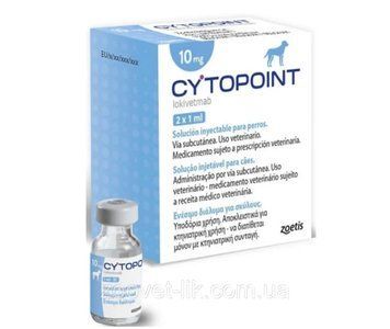 Цитопоінт 10 мг, (Cytopoint 10 mg) препарат для лікування атопічних і алергічних дерматитів 1фл 00047 фото
